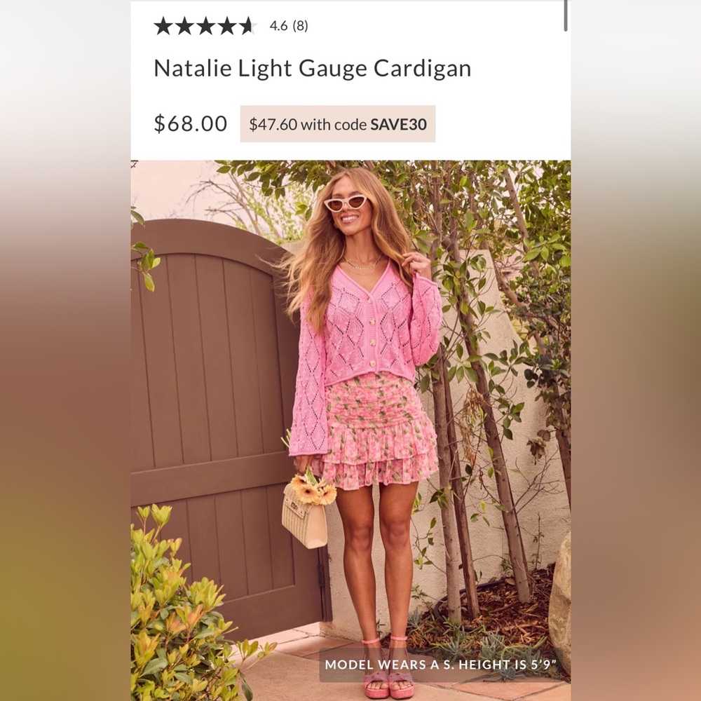 Vici Pink Knit Cardigan